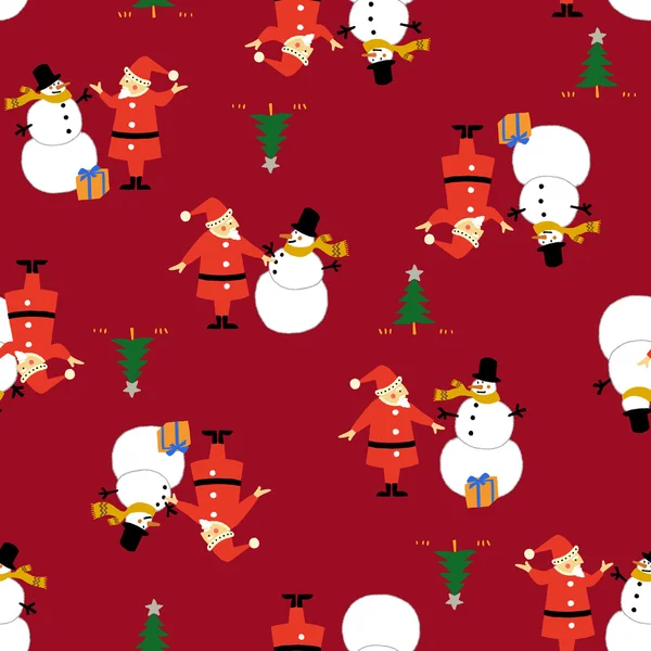 Санта Клаус і сніговик — стоковий вектор