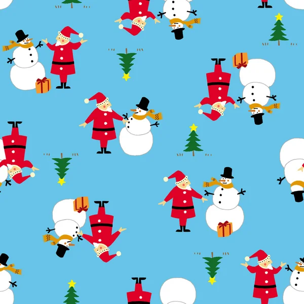 Санта Клаус і сніговик — стоковий вектор