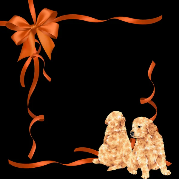 Ilustración de perro y cinta — Foto de Stock