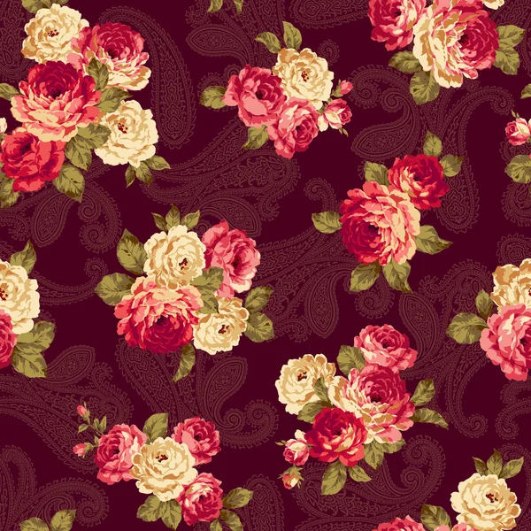 Patrón de flor de rosa, — Archivo Imágenes Vectoriales