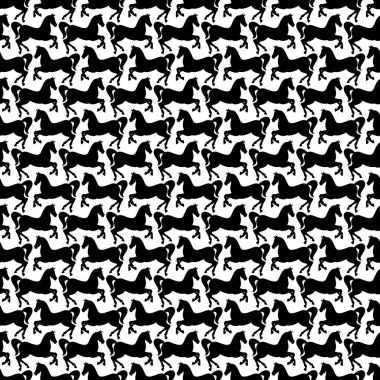 Basit at silueti pürüzsüz desen,