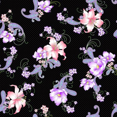 Lily paisley pattern clipart