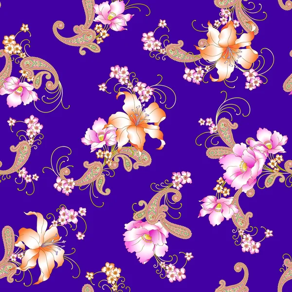 Modèle Lily paisley — Image vectorielle