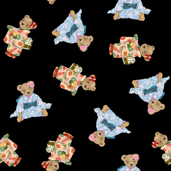 Bear illustration pattern — Stock Photo, Image