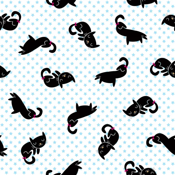 Söt katt mönster — Stock vektor