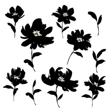 Tekstil tasarımı için soyut çiçek materyali ideal,