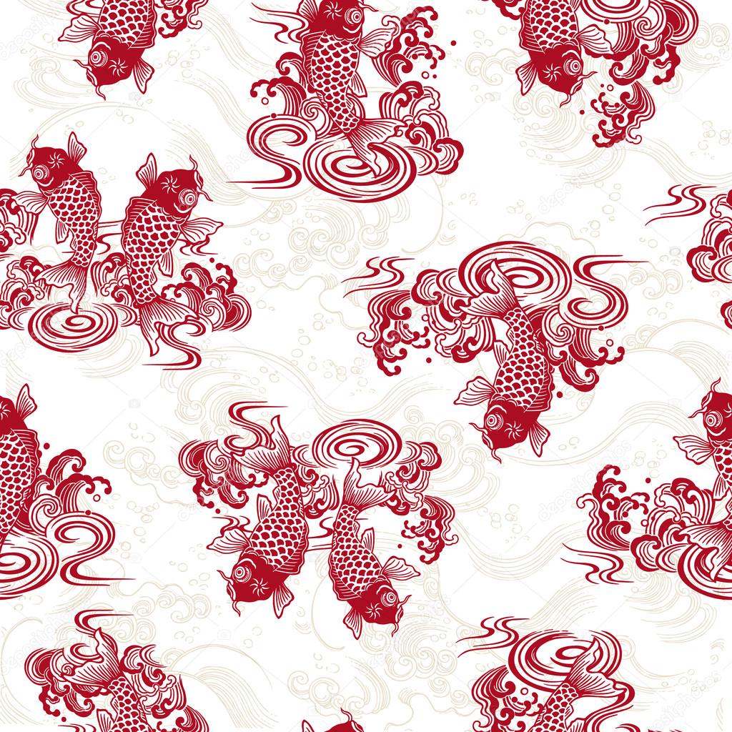 Japanese style carp pattern