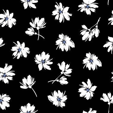 Soyut çiçek deseni tekstil tasarımı için mükemmel.,