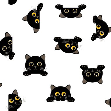 Eşsiz ve komik kedi pürüzsüz desen,