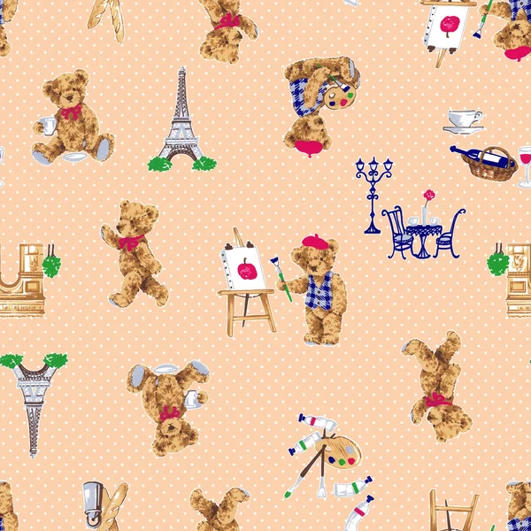 Bear illustration pattern