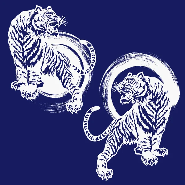 Tigris kézírás illusztráció — Stock Vector