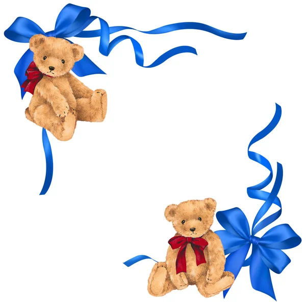 Illustration of bear and ribbon — Stock Photo, Image