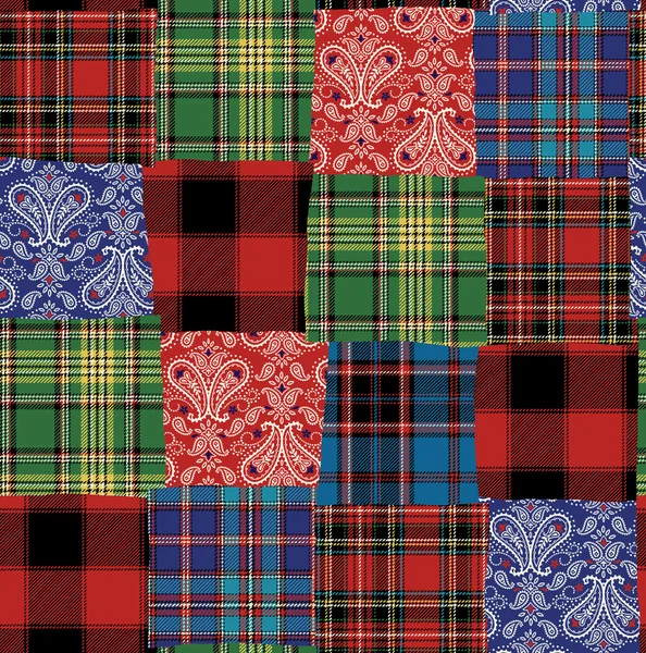 Tartan verificar retalhos — Fotografia de Stock