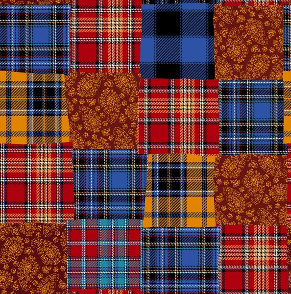 Tartan verificar retalhos — Fotografia de Stock