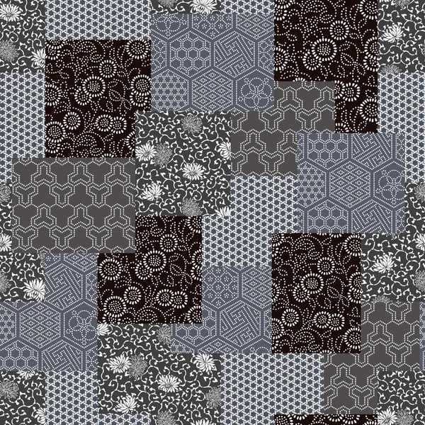 Modèle japonais patchwork — Image vectorielle