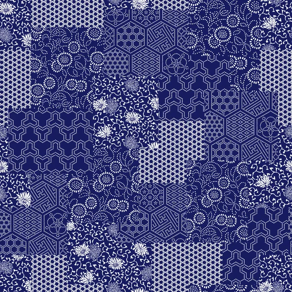 Patrón de estilo japonés patchwork — Archivo Imágenes Vectoriales