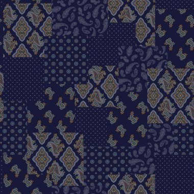 Paisley illüstrasyon patchwork