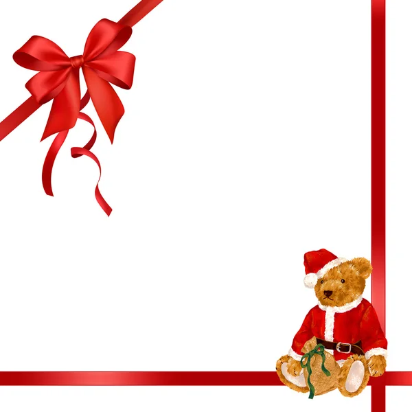 Papai Noel urso fita quadro — Fotografia de Stock