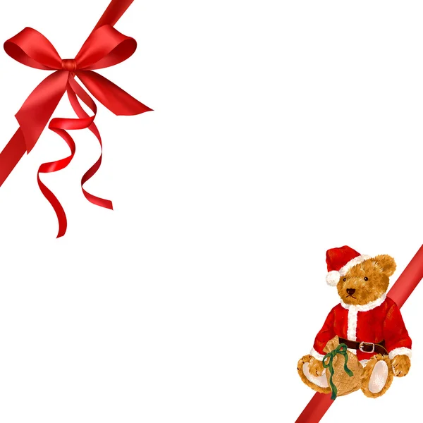 Santa Claus oso cinta marco — Foto de Stock