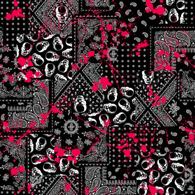 Kafatası boya bandana modeli
