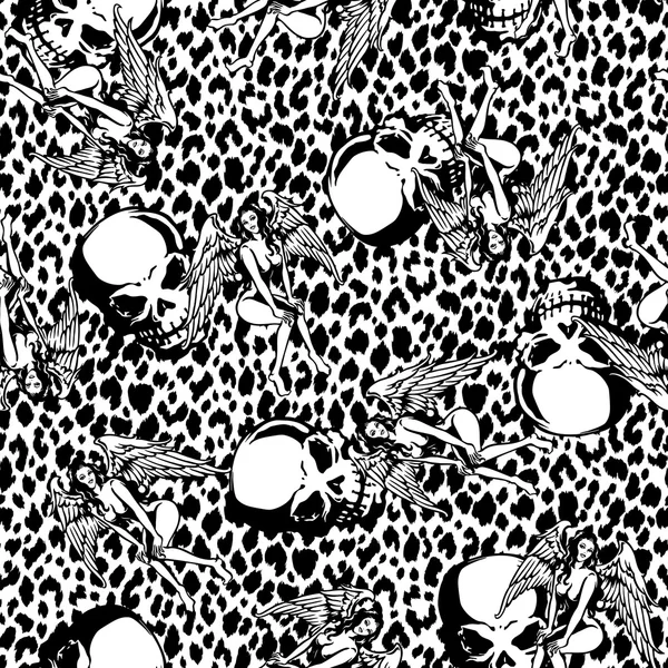 Güzel kadın kafatası desen