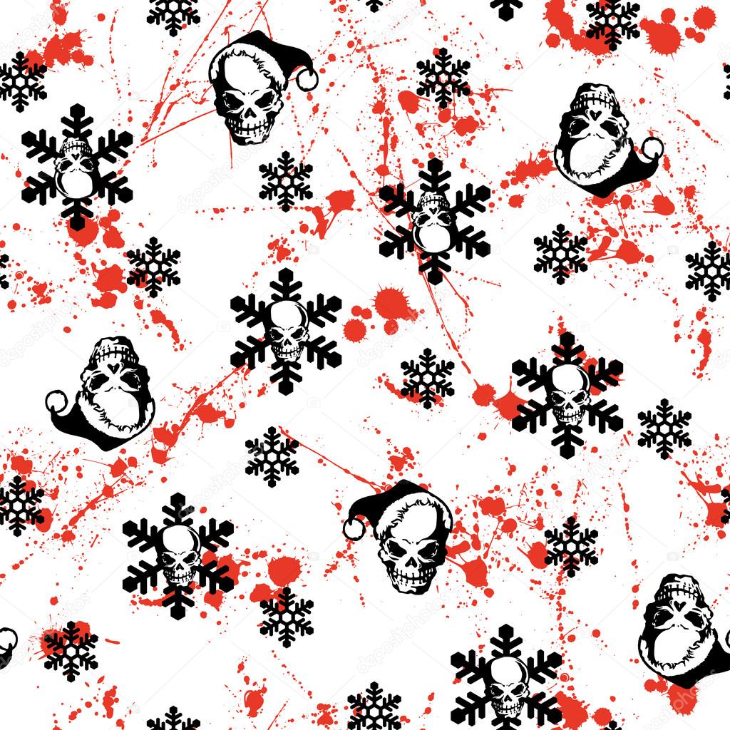 Skull and snow pattern,