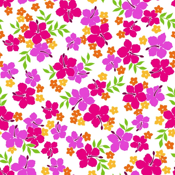 Patrón de flor de hibisco — Vector de stock