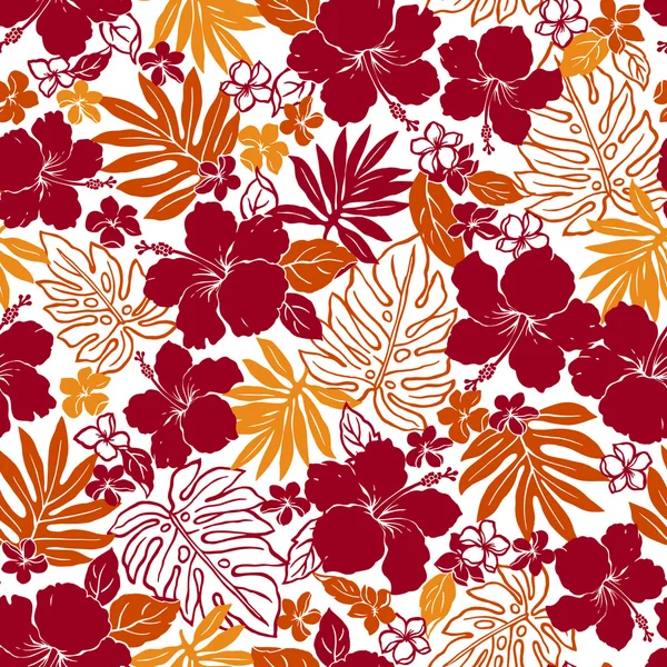 Hibiscus flower pattern — Stock Vector