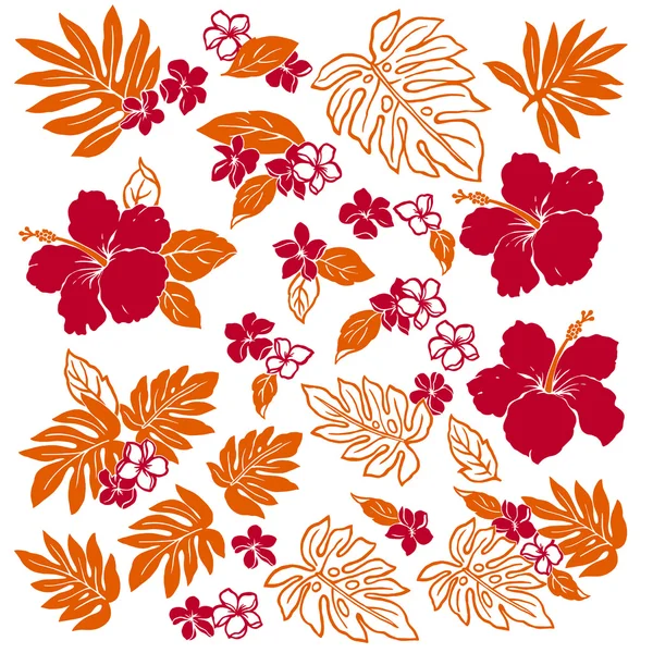 Hibiscus Blomma Illustration — Stock vektor