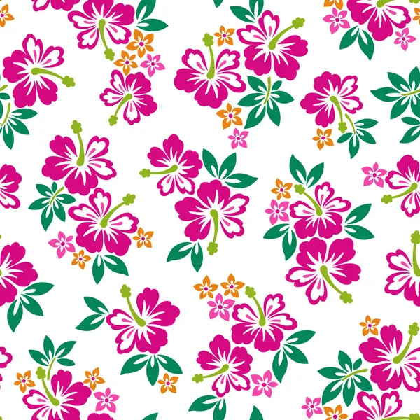 Patrón de flor de hibisco — Vector de stock