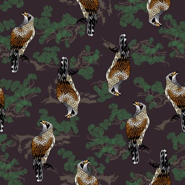 Japon resim Şahin desen