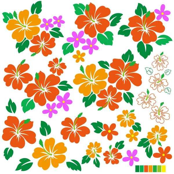 Illustration de fleurs tropicales — Image vectorielle