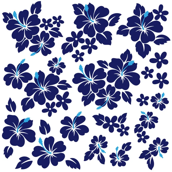 Tropické květinové ilustrace — Stockový vektor