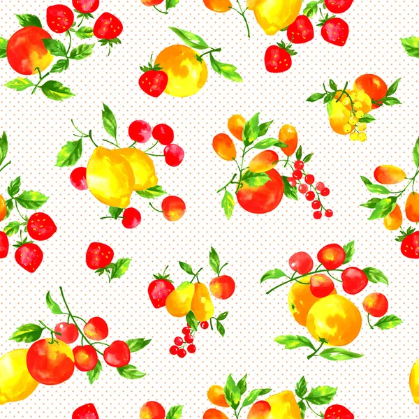 Aquarel fruit patroon — Stockfoto