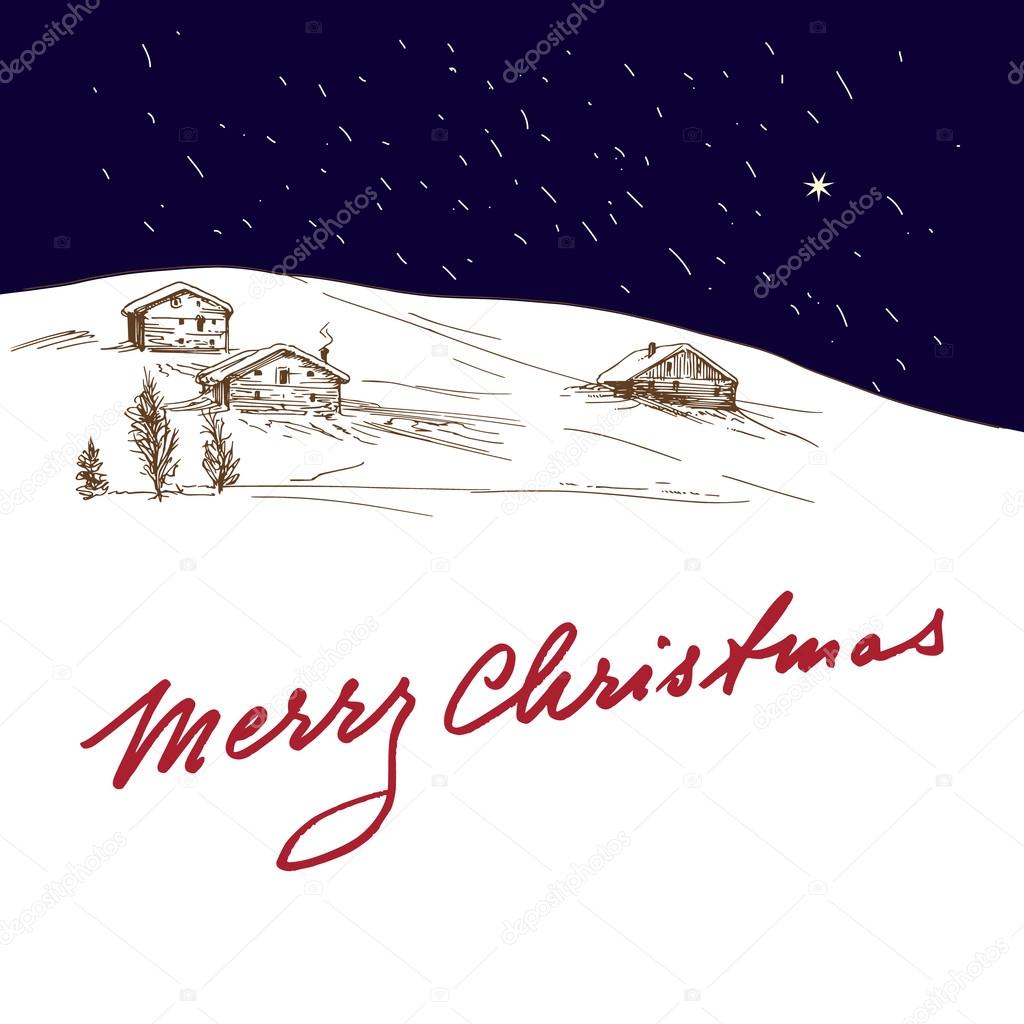 Hand drawn Christmas card