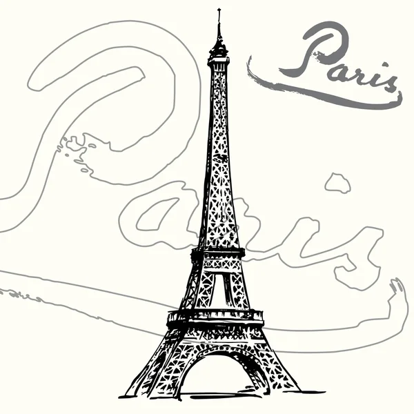 París, Torre Eiffel — Vector de stock