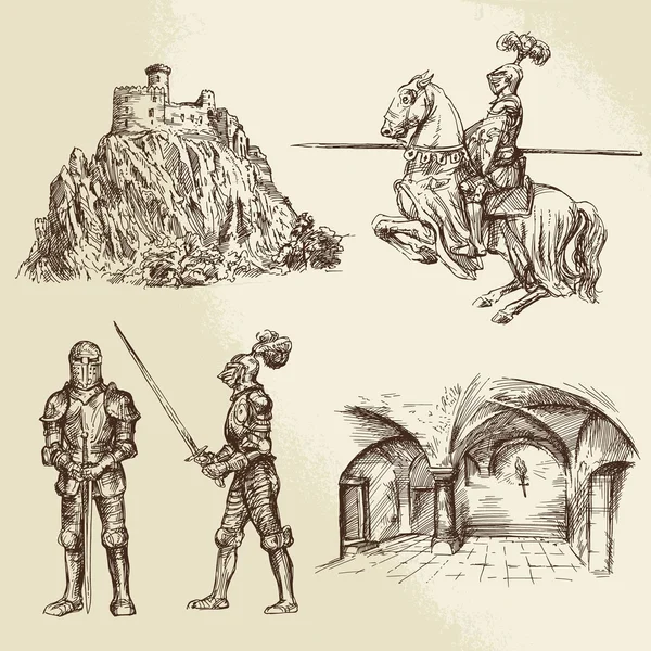 Рыцари среднего возраста — стоковый вектор