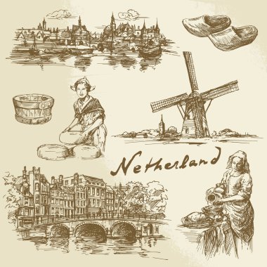 Netherlands - hand drawn set