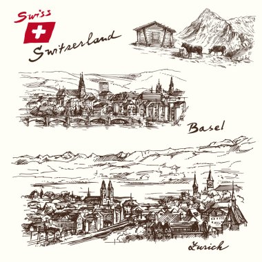 switzerland - han drawn set