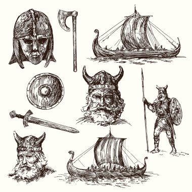 vikings - hand drawn set