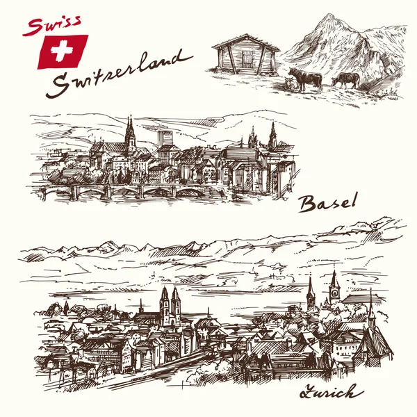 Switzerland - han set tiré — Image vectorielle