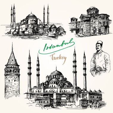 Istanbul. Elle çizilmiş koleksiyonu.