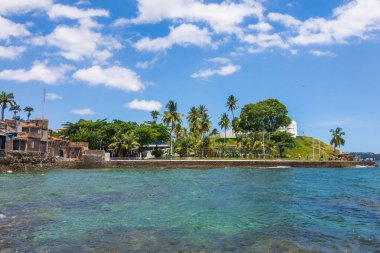 Ünlü Ponta do Humaita 'nın manzarası ve park Salvador, Bahia, Brezilya