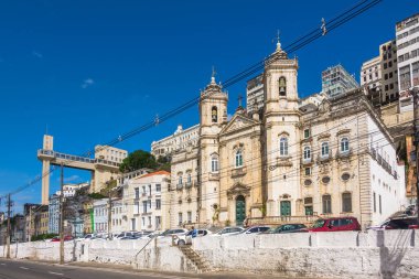 Salvador, Bahia, Brazil, November 2020 - External view of Basilica of the Immaculate Conception (Basilica Nossa Senhora da Conceicao da Praia) 