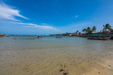 View of the beautiful and colorful Second Beach (Segunda Praia) at Morro de Sao Paulo - Bahia, Brazil
