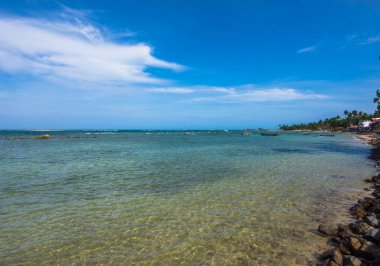 View of the beautiful and colorful Second Beach (Segunda Praia) at Morro de Sao Paulo - Bahia, Brazil