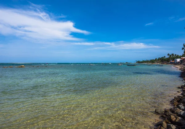 View of the beautiful and colorful Second Beach (Segunda Praia) at Morro de Sao Paulo - Bahia, Brazil