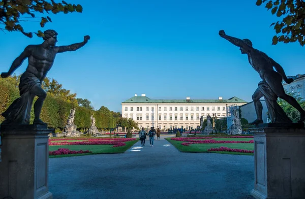 Salzburgo Austria Octubre 2018 Hermosa Vista Del Palacio Jardines Mirabell — Foto de Stock