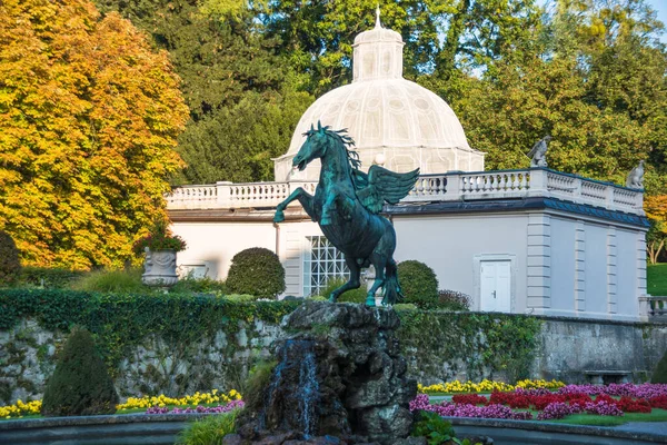 Salzburgo Austria Octubre 2018 Hermosa Vista Del Palacio Mirabell Fuente — Foto de Stock