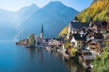 Hallstatt 'ün güzel manzarası, Unesco Dünya Mirası Köyü - Hallstatt, Avusturya